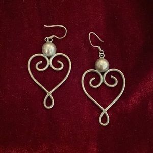 Real Silver heart earrings